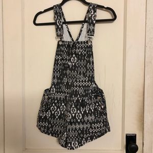 F21 Diamond Overall Shorts